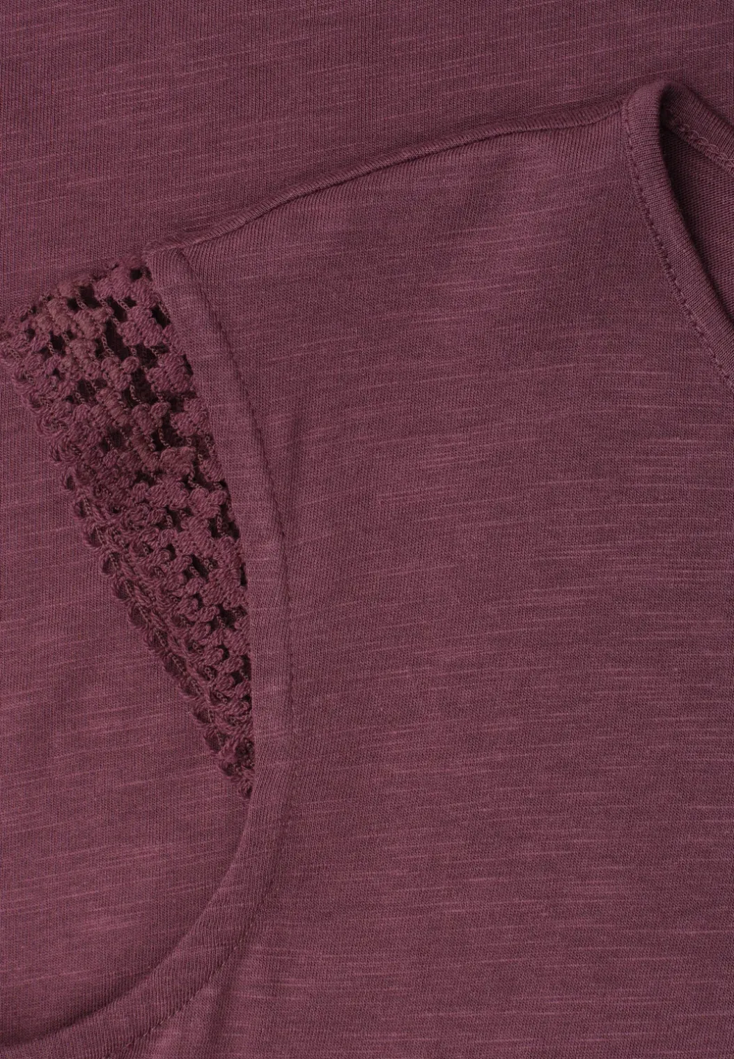 Shirt met ronde hals en gehaakte mouwen