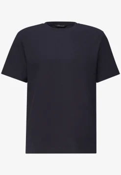Shirt met ronde hals en gebreide textuur