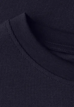 Shirt met ronde hals en gebreide textuur