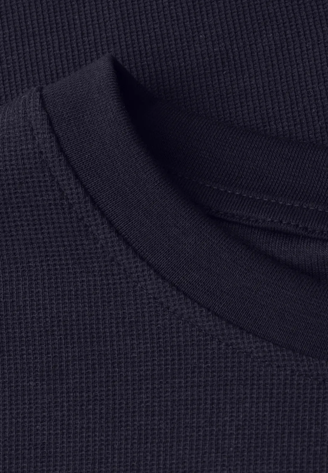 Shirt met ronde hals en gebreide textuur