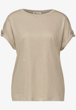 Shirt met ronde hals en knoopdetails