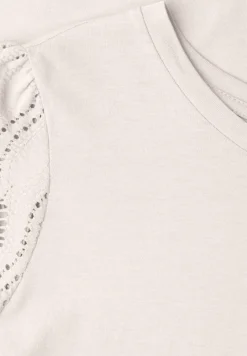 Shirt met ronde hals en kanten mouwen