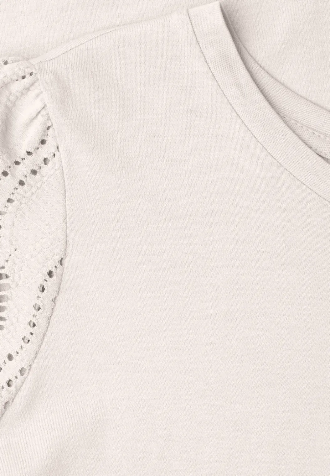 Shirt met ronde hals en kanten mouwen