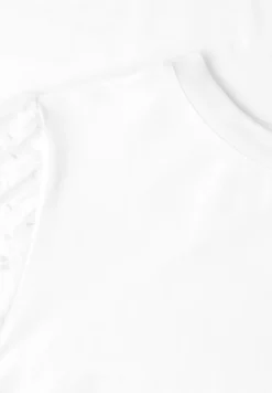 Shirt met ronde hals en kanten mouwen
