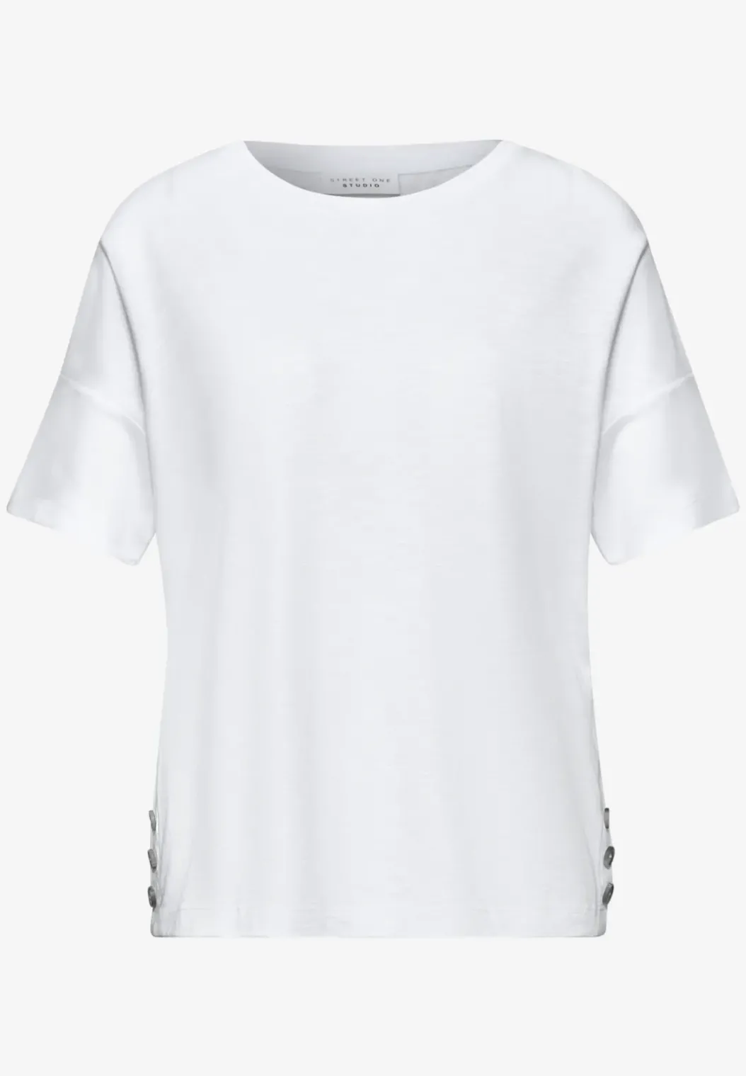 Shirt met ronde hals en knopen