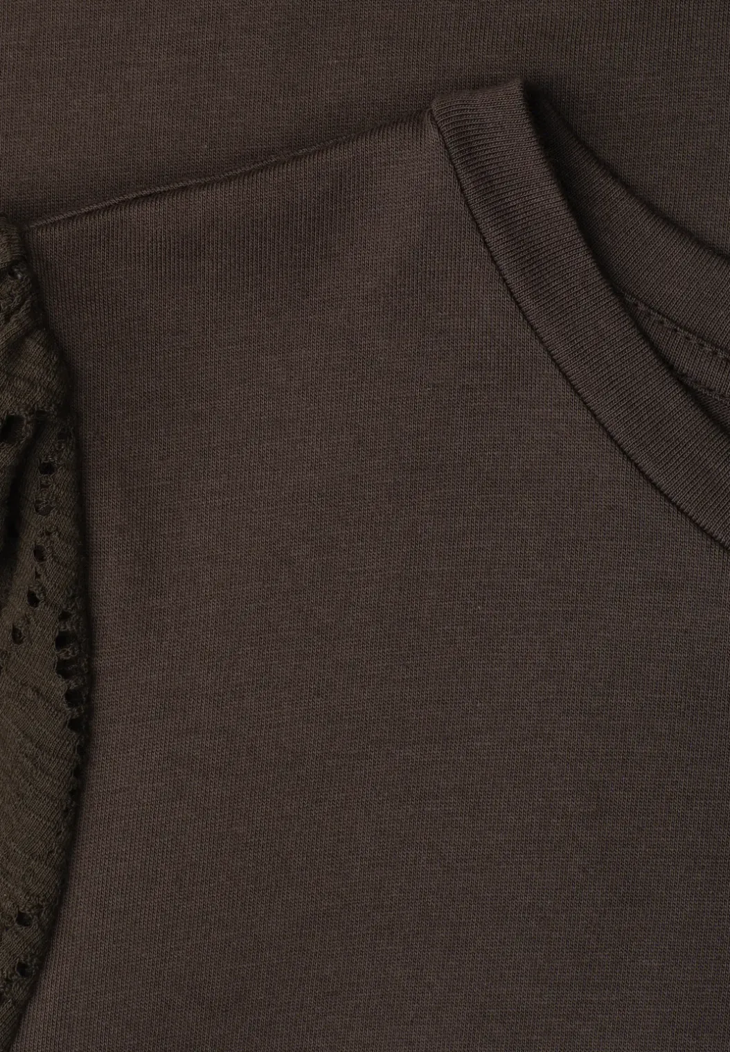 Shirt met ronde hals en kanten mouwen