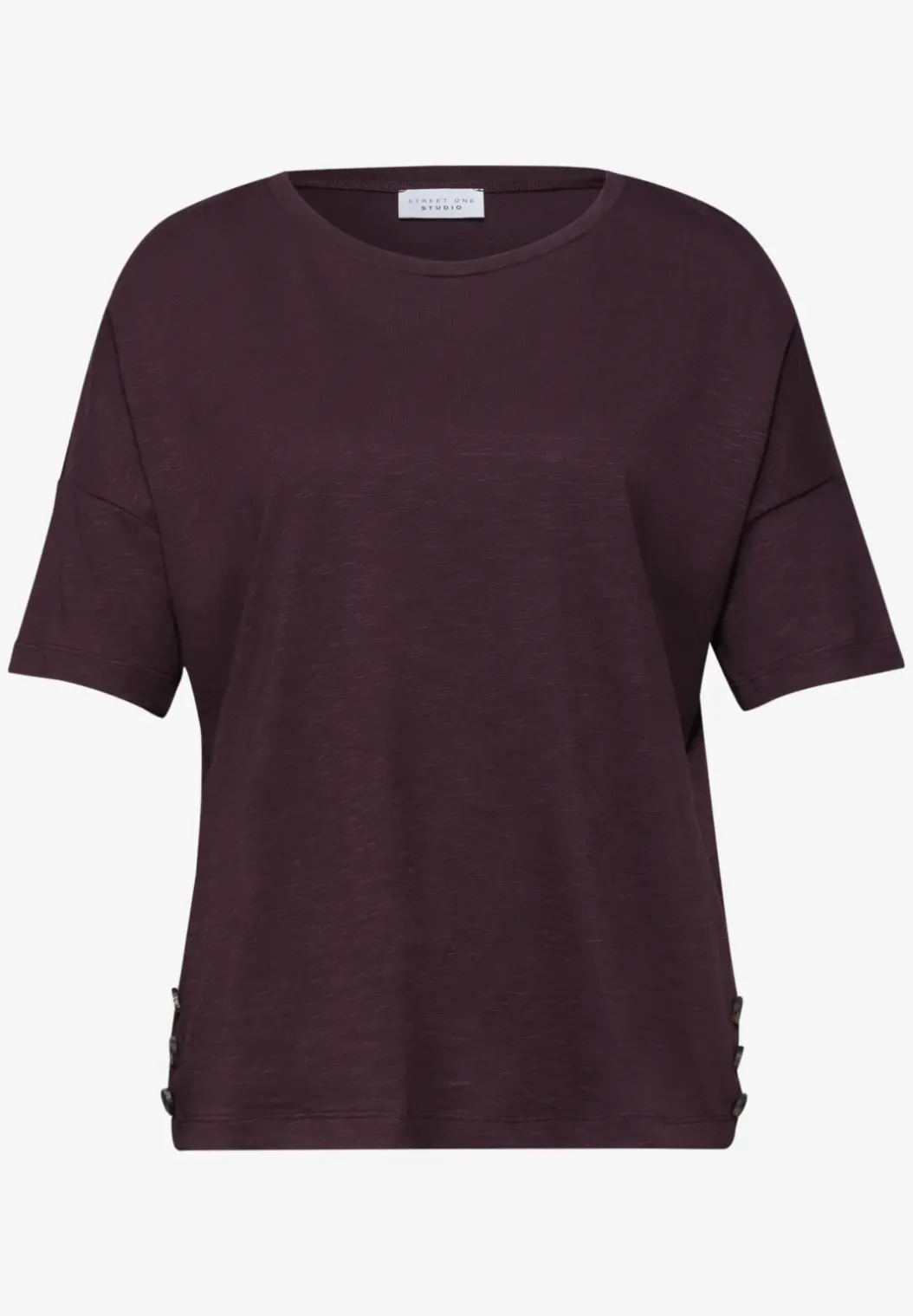 Shirt met ronde hals en knopen