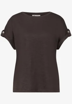 Shirt met ronde hals en knoopdetails