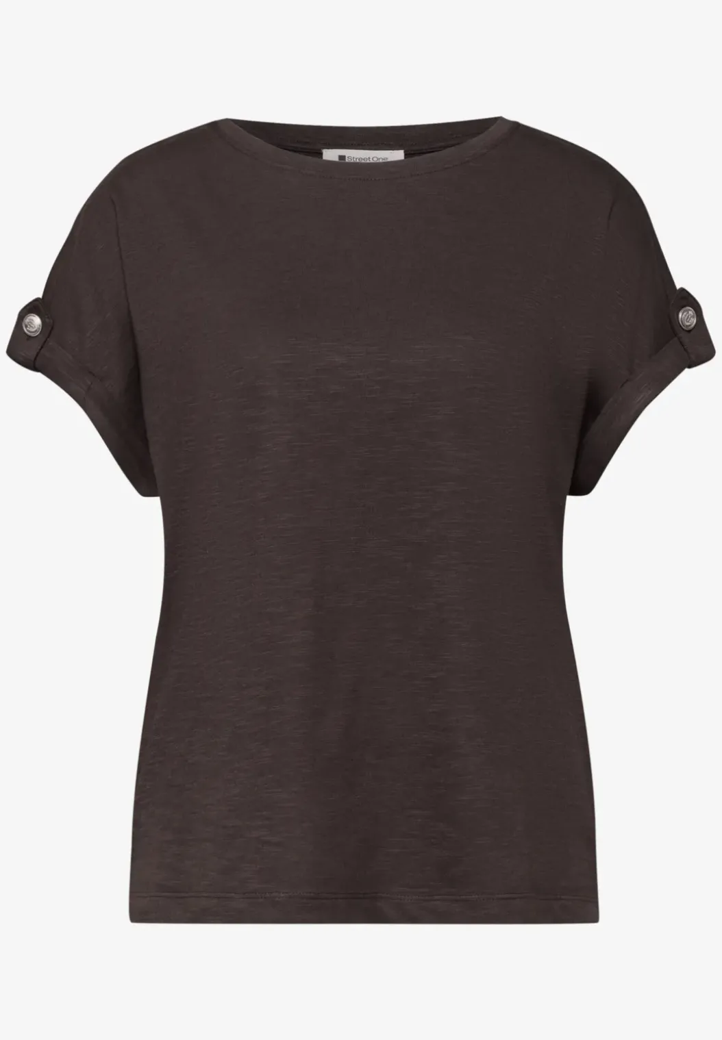 Shirt met ronde hals en knoopdetails
