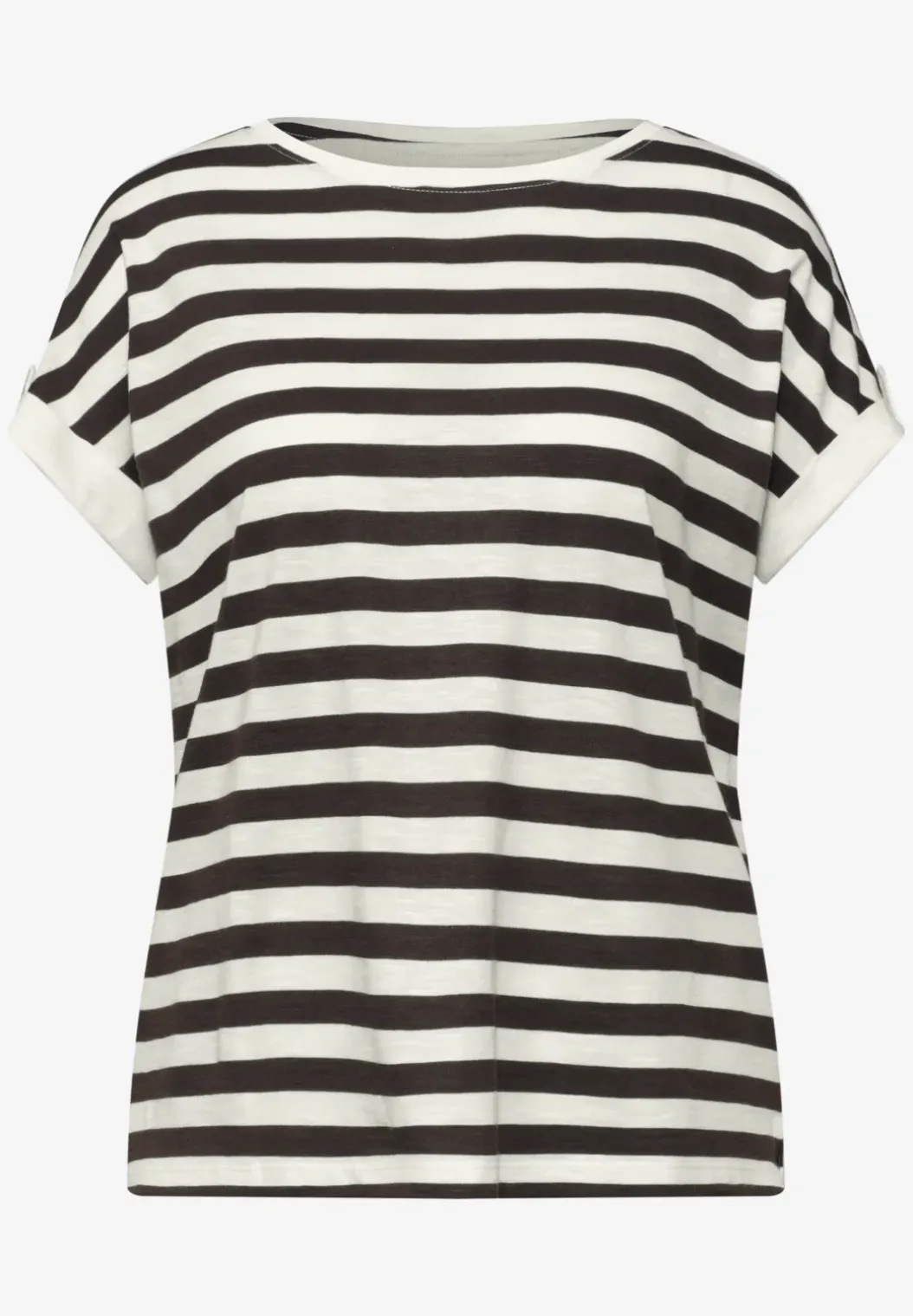 Shirt met ronde hals en knoopdetail