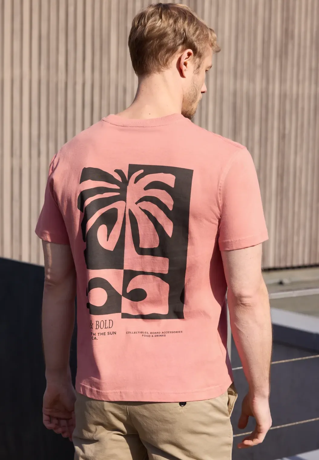 Shirt met ronde hals en opdruk op de rug