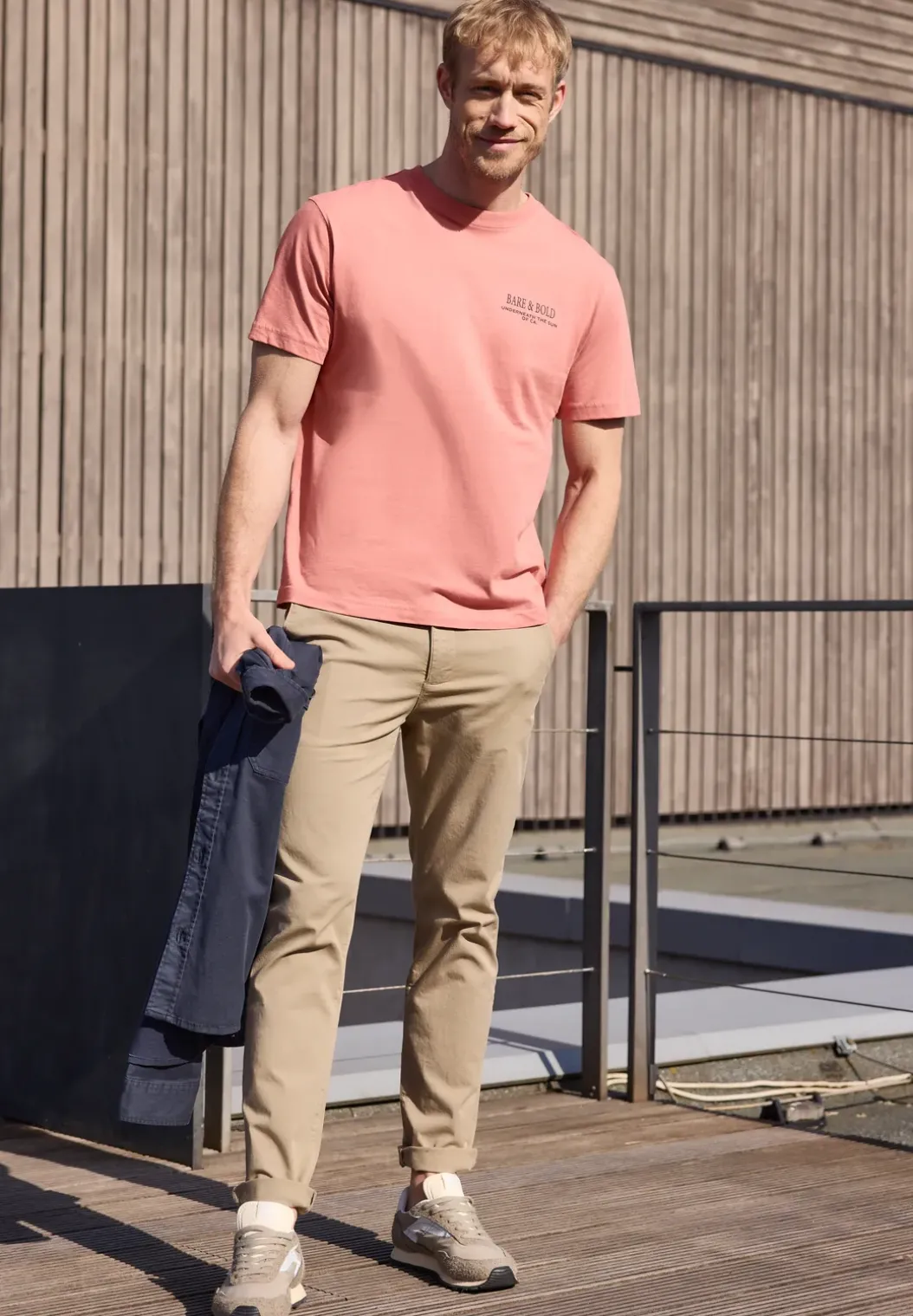 Shirt met ronde hals en opdruk op de rug