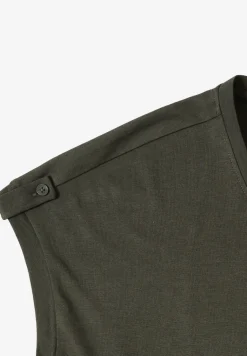 Shirt met ronde hals en omslagdetail