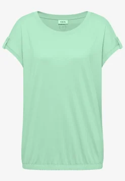 Shirt met ronde hals en omslagdetail