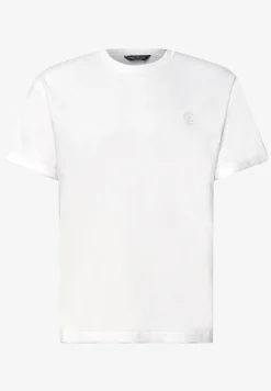 Shirt met ronde hals en omslagdetail