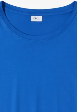 Shirt met ronde hals en omslagdetail