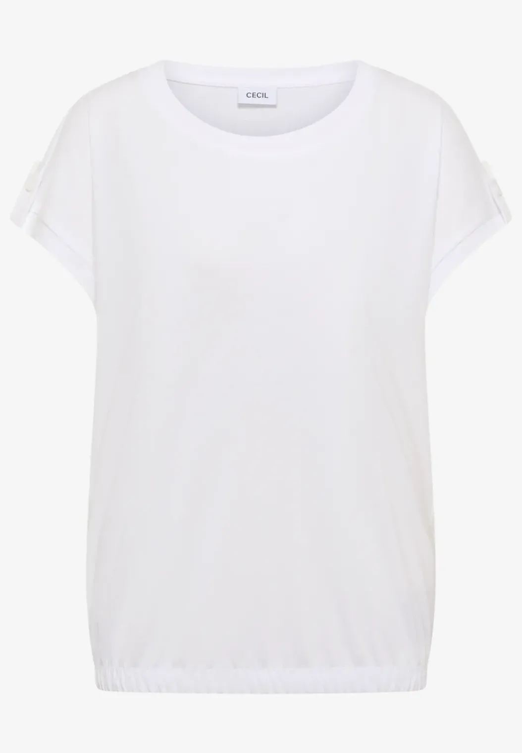 Shirt met ronde hals en omslagdetail
