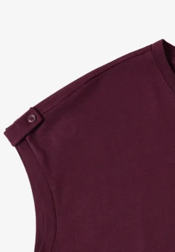 Shirt met ronde hals en omslagdetail
