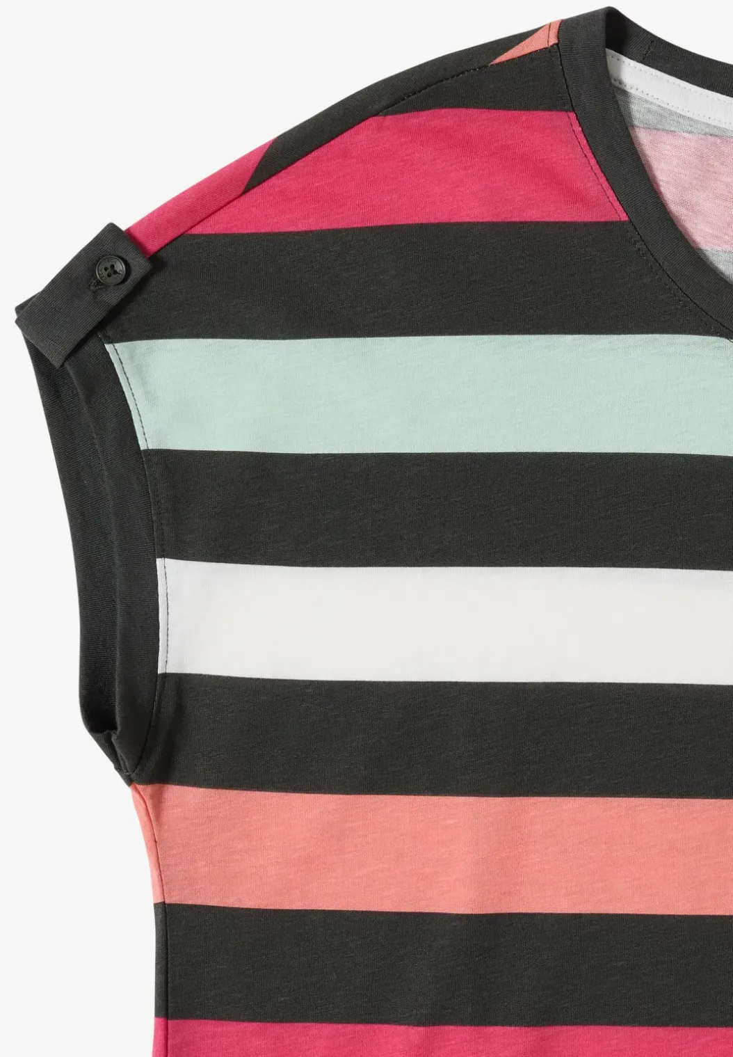 Shirt met ronde hals en omslagdetail