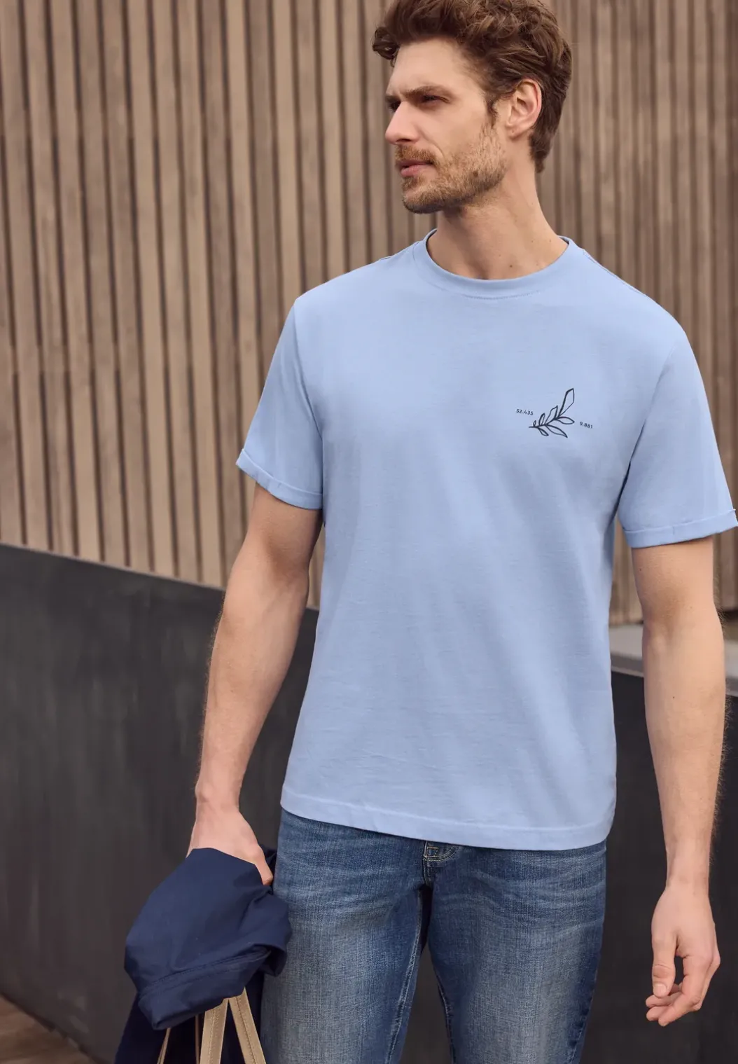 Shirt met ronde hals en opdruk op de rug