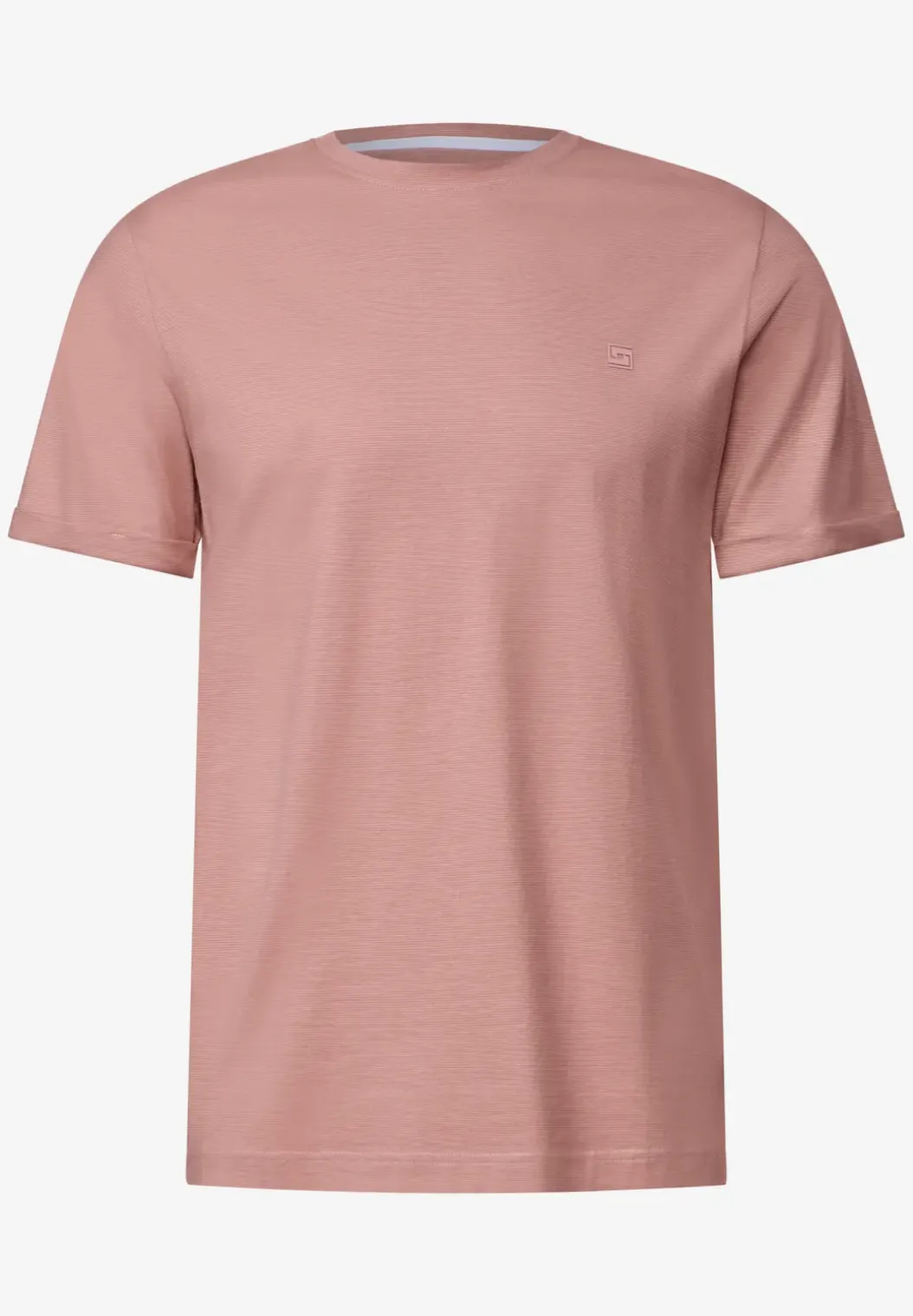 Shirt met ronde hals en omslag