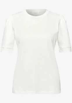 Shirt met ronde hals en pofmouwen