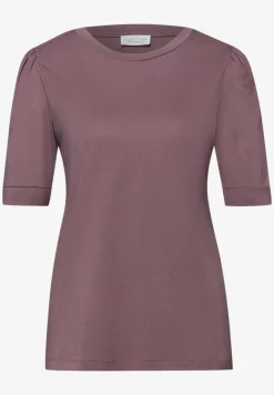 Shirt met ronde hals en pofmouwen