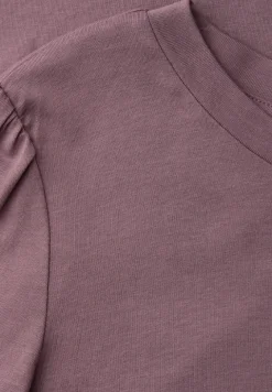 Shirt met ronde hals en pofmouwen