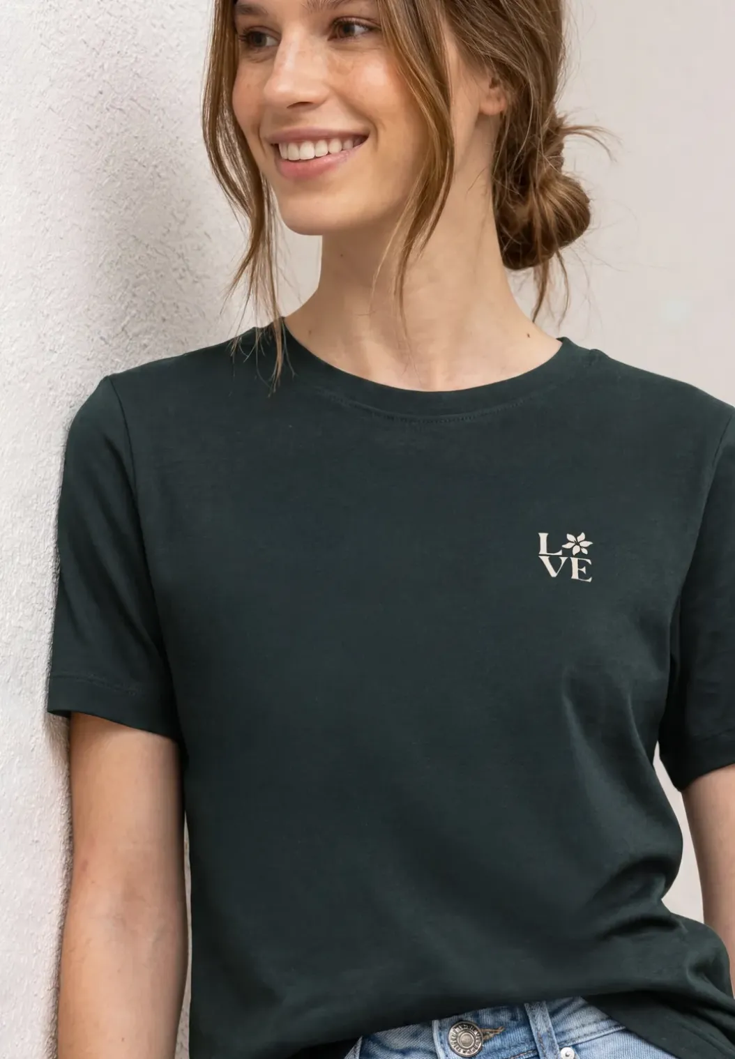 Shirt met ronde hals en printdetail