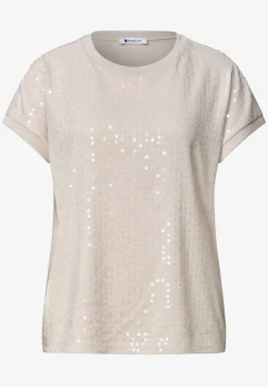Shirt met ronde hals en pailletten