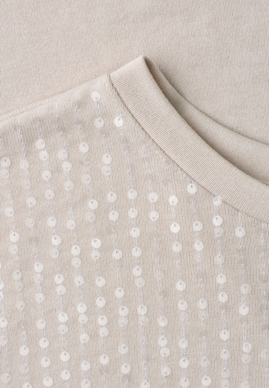 Shirt met ronde hals en pailletten