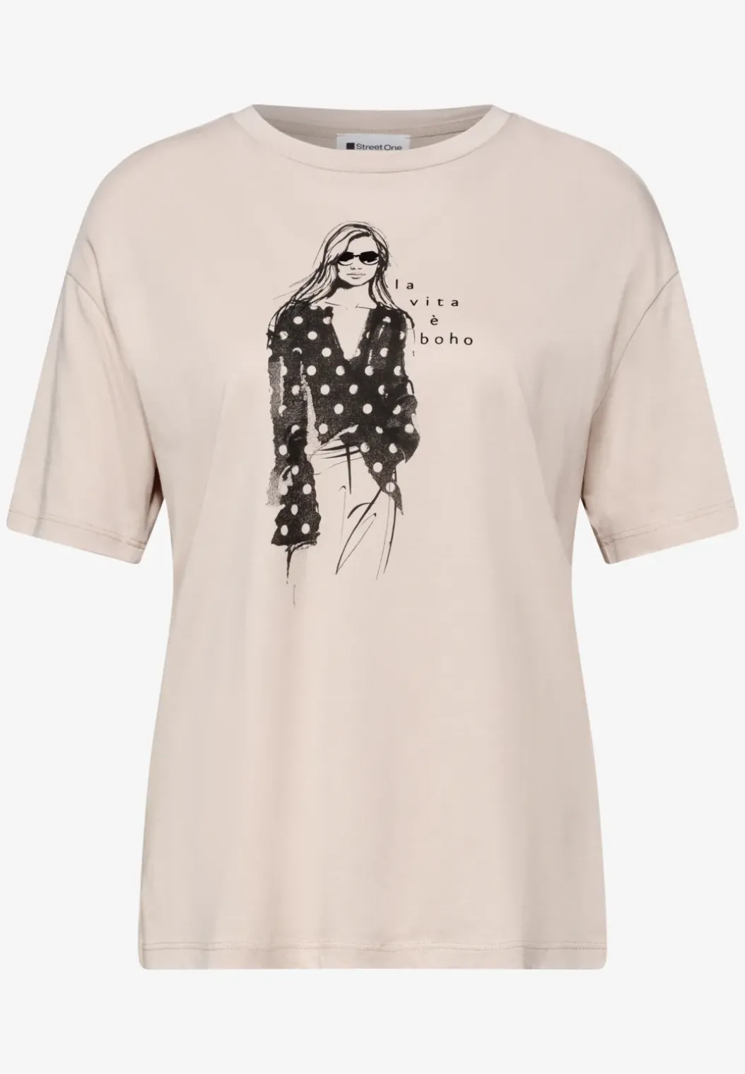 Shirt met ronde hals en print