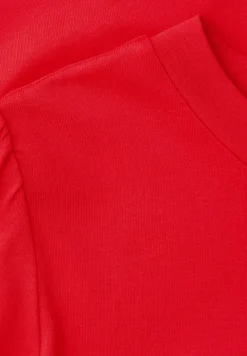 Shirt met ronde hals en pofmouwen