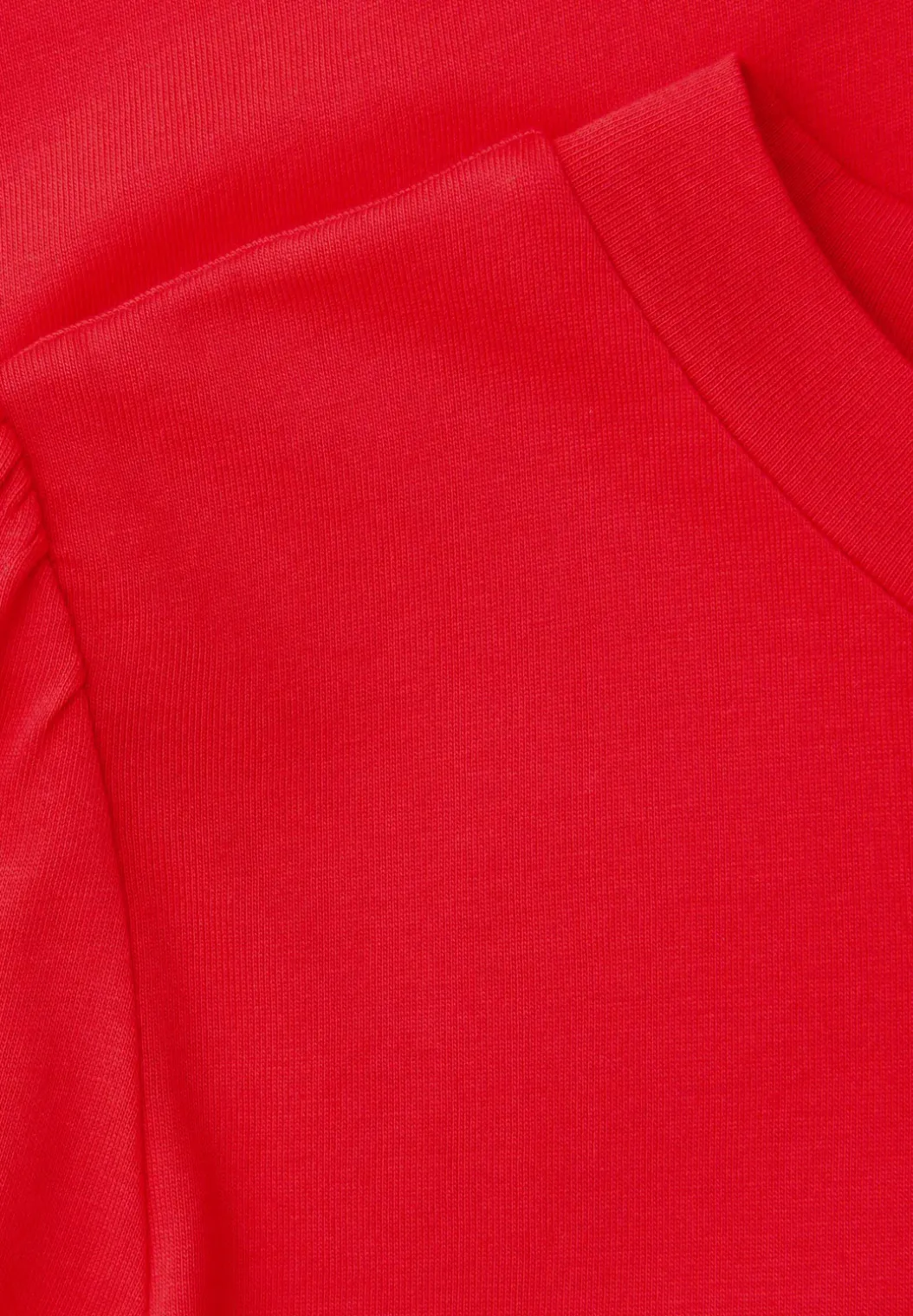 Shirt met ronde hals en pofmouwen