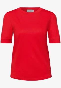Shirt met ronde hals en pofmouwen