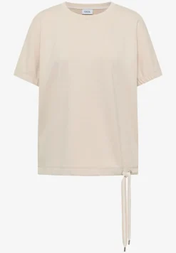 Shirt met ronde hals en rimpels