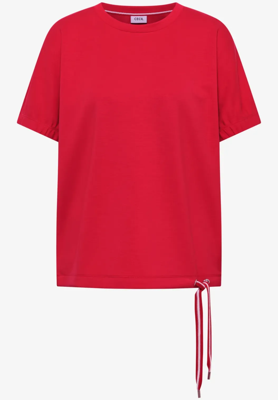 Shirt met ronde hals en rimpels