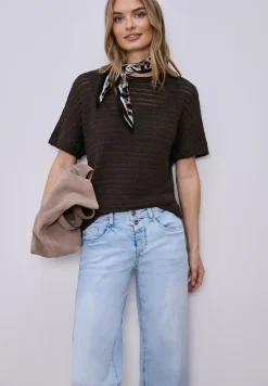 Shirt met ronde hals en structuur