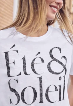 Shirt met ronde hals en tekstopdruk