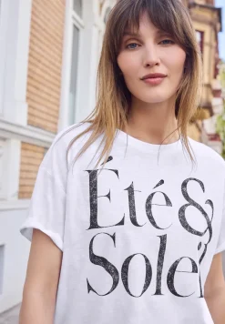 Shirt met ronde hals en tekstopdruk