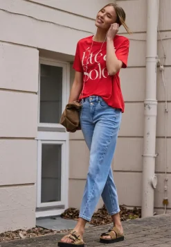 Shirt met ronde hals en tekstopdruk