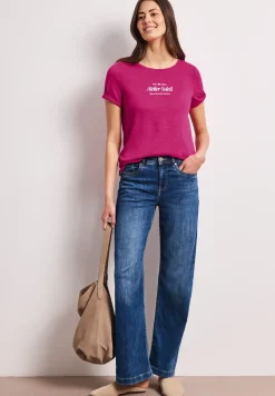 Shirt met ronde hals en tekst