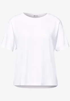 Shirt met ronde hals in effen kleur