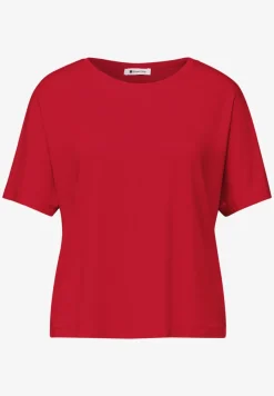 Shirt met ronde hals in effen kleur