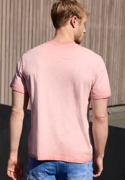 Shirt met ronde hals in garment dye-look