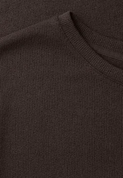 Shirt met ronde hals in gebreide look