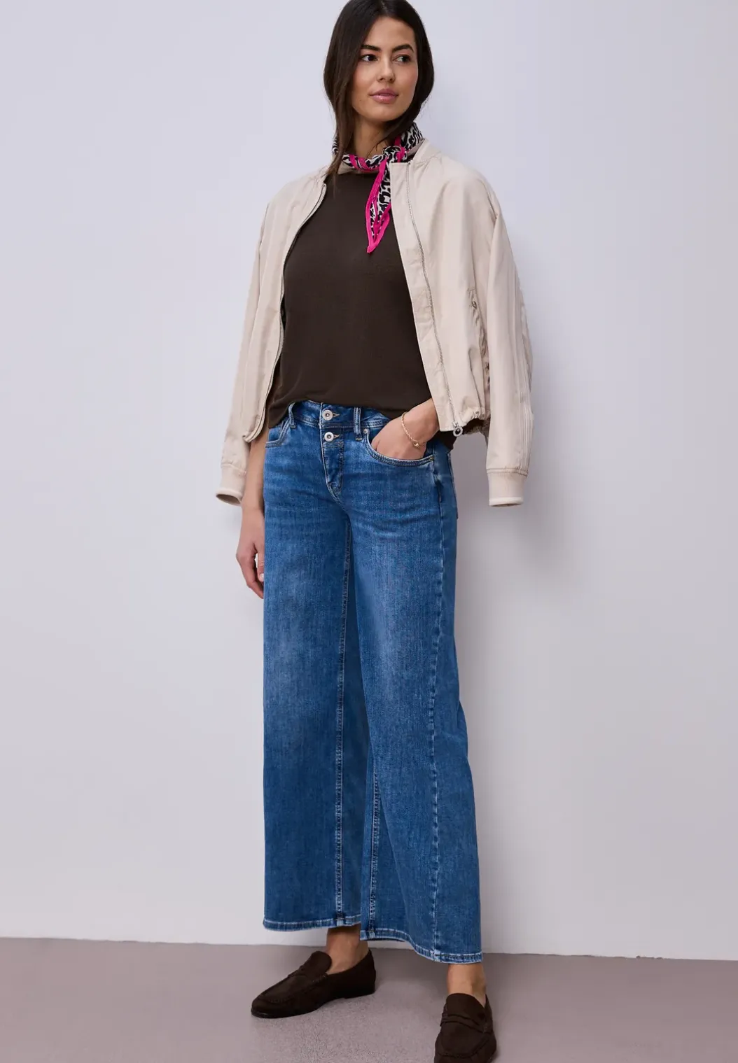 Shirt met ronde hals in gebreide look
