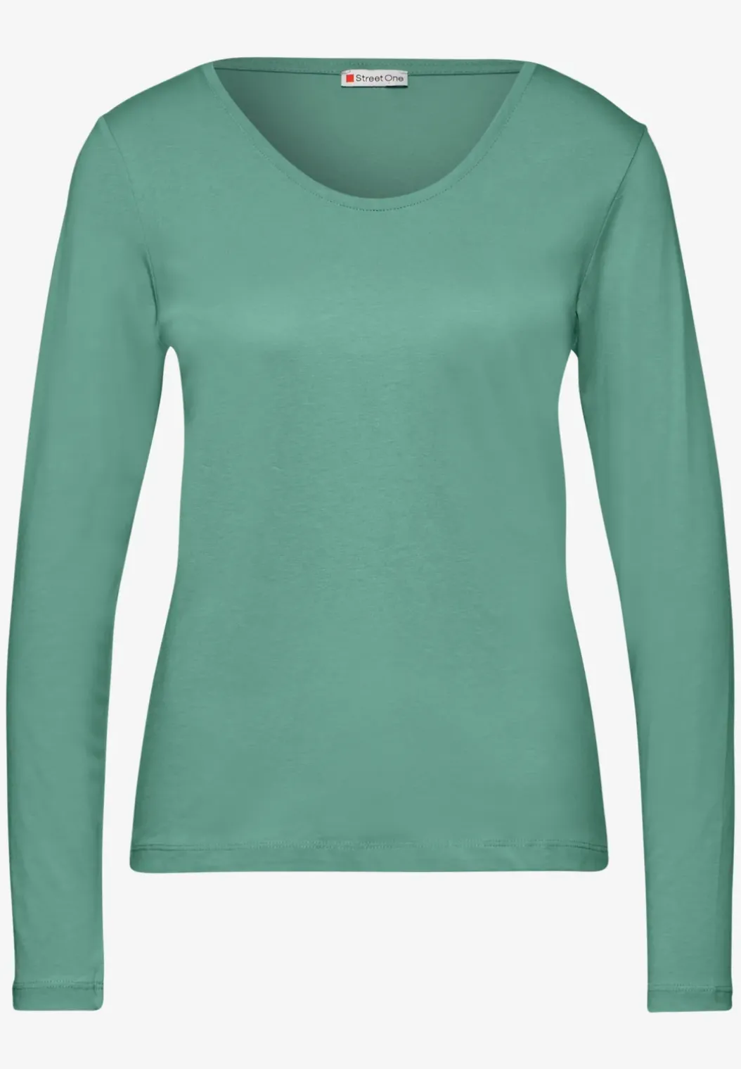 Shirt met ronde V-hals