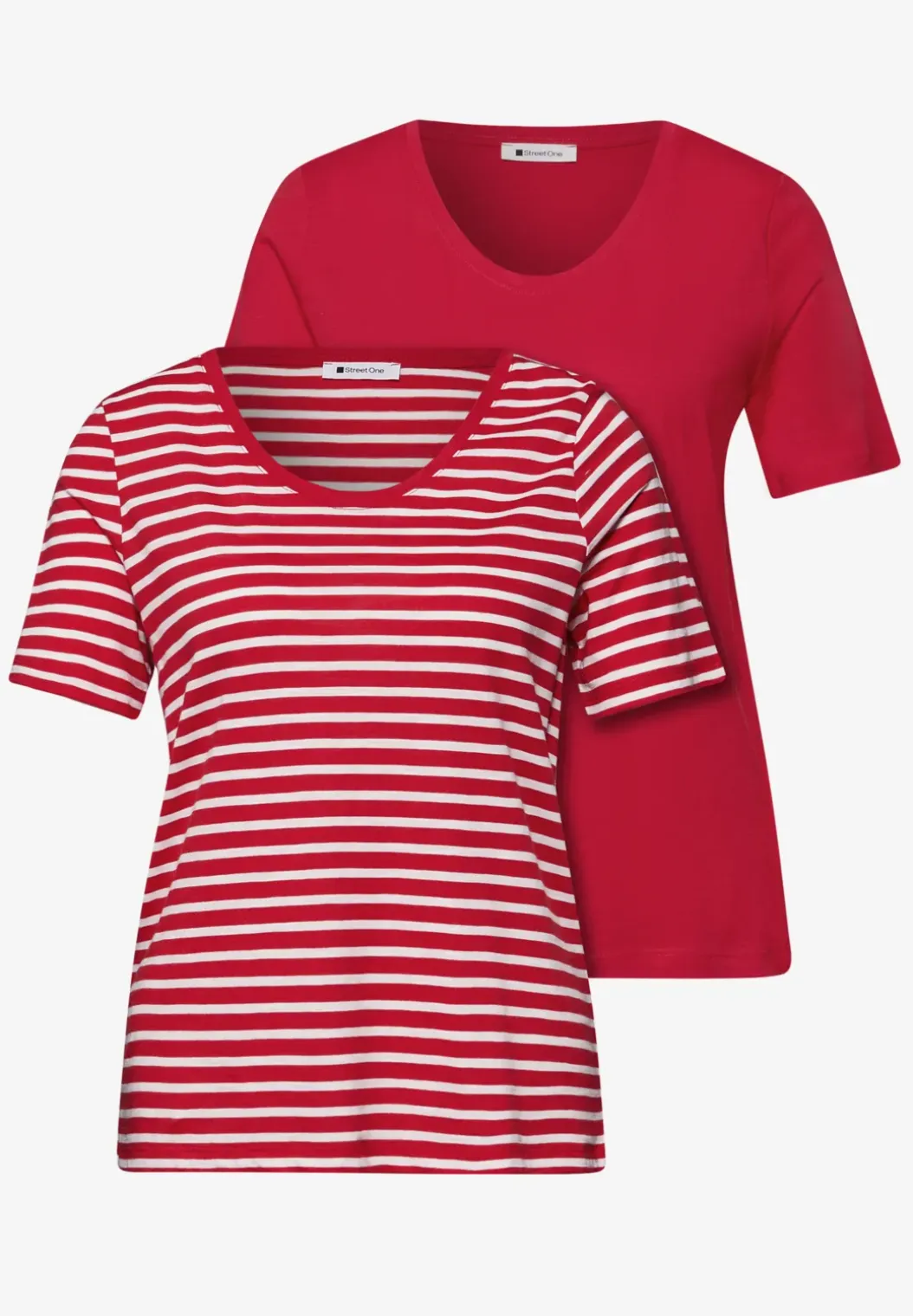 Shirt met ronde V-hals in een pak van 2