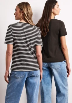 Shirt met ronde V-hals in een pak van 2